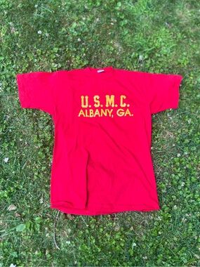 Vintage red U.S.M.C. Albany, GA single stitch tshirt